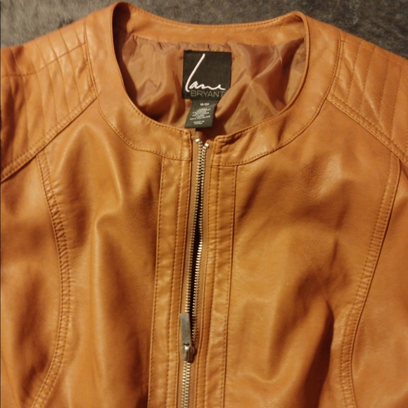 Lane Bryant Jackets & Blazers - Lane Bryant Faux-Leather Jacket 18/20 Brown